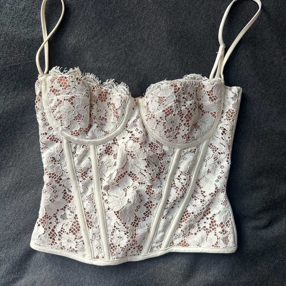 House of CB White Lace Corset Top